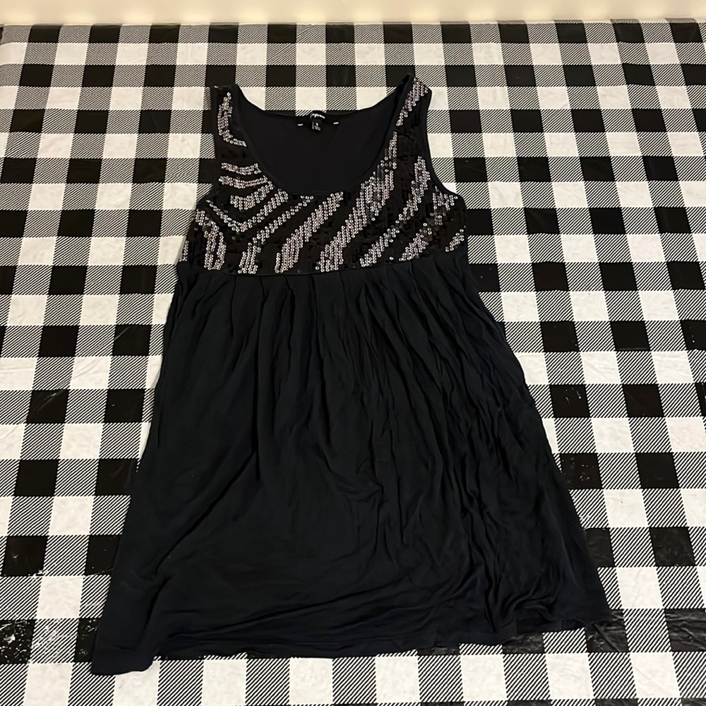 Black Sequin Tank Top.